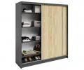 Šatníková skriňa DENVE 200x218x60,3 cm dub craft/sivá
