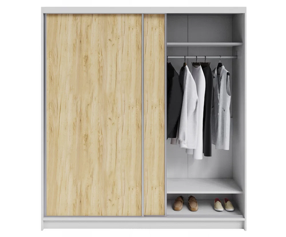 Šatníková skriňa DENVE 200x218x60,3 cm dub craft/biela