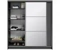 Šatníková skriňa DENVE 200x218x60,3 cm sivá so zrkadlom