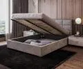 Čalúnená posteľ APOLLO 160x200 Sivá Trinity s úložným priestorom kovový rošt