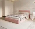 Čalúnená posteľ FRESIA 120x200 s kovovým zdvižným roštom RUŽOVÁ
