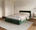 Čalúnená posteľ FRESIA 120x200 s kovovým zdvižným roštom ZELENÁ