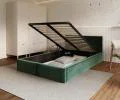 Čalúnená posteľ FRESIA 120x200 s kovovým zdvižným roštom ZELENÁ