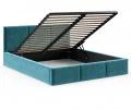 Čalúnená posteľ FRESIA 140x200 s kovovým zdvižným roštom TYRKYSOVÁ