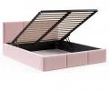Čalúnená posteľ FRESIA 180x200 s kovovým zdvižným roštom RUŽOVÁ