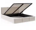 Čalúnená posteľ FRESIA 180x200 s kovovým zdvižným roštom krémová