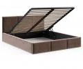 Čalúnená posteľ FRESIA 180x200 s kovovým zdvižným roštom HNEDÁ