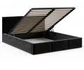 Čalúnená posteľ FRESIA 180x200 s kovovým zdvižným roštom ČIERNA