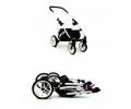 Kočík 2v1 BabyLux White Lux SILVER