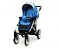 Kočík 2v1 BabyLux White Lux Ocean Blue