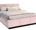 Čalúnená posteľ AVEIRO 140x200 s kovovým zdvižným roštom RUŽOVÁ