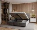 Čalúnená posteľ AVEIRO 140x200 s kovovým zdvižným roštom GRAFIT