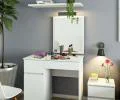 Toaletný stolík so zrkadlom 90x50cm ľavá - biela