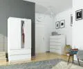 Šatníková skriňa s otočnými dverami 90cm biela