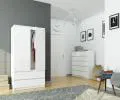 Šatníková skriňa s otočnými dverami 90cm biela lesklá