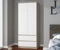 Šatníková skriňa s otočnými dverami 90cm sonoma / biela