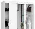 Šatníková skriňa s posuvnými dverami a zrkadlom 150cm biela