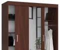 Šatníková skriňa s posuvnými dverami a zrkadlom 150cm wenge
