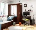 Šatníková skriňa s posuvnými dverami a zrkadlom 150cm wenge