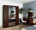Šatníková skriňa s posuvnými dverami a zrkadlom 150cm wenge