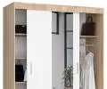 Šatníková skriňa s posuvnými dverami a zrkadlom 150cm sonoma / biela