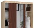 Šatníková skriňa s posuvnými dverami a zrkadlom 150cm dub sonoma / wenge