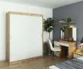 Šatníková skriňa s posuvnými dverami 150 cm MONO dub sonoma / biela