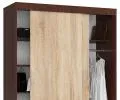 Šatníková skriňa s posuvnými dverami 150 cm MONO wenge / sonoma