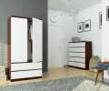 Šatníková skriňa s otočnými dverami 90 cm wenge / biela