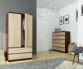 Šatníková skriňa s otočnými dverami 90 cm wenge / dub sonoma