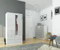 Šatníková skriňa s otočnými dverami 90cm metalická lesklá
