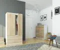 Šatníková skriňa s otočnými dverami 90cm biela / sonoma
