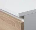 Šatníková skriňa s otočnými dverami a zrkadlom 90 cm biela / sonoma