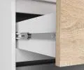 Šatníková skriňa s otočnými dverami a zrkadlom 90 cm biela / sonoma