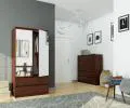 Šatníková skriňa s otočnými dverami a zrkadlom 90 cm wenge