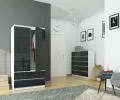 Šatníková skriňa s otočnými dverami 90cm šedá lesklá
