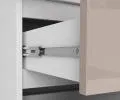 Šatníková skriňa s otočnými dverami 90 cm 2 dverami 2 zásuvkami - biela / cappucino lesklá
