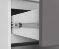 Šatníková skriňa s otočnými dverami 90cm biela / šedá