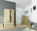 Šatníková skriňa s otočnými dverami 90cm dub artisan