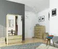Šatníková skriňa s otočnými dverami a zrkadlom 90cm dub artisan