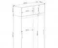Šatníková skriňa s posuvnými dverami a nástavcom 150cm MONO biela / sonoma
