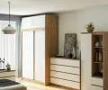 Šatníková skriňa s posuvnými dverami a nástavcom150cm MONO dub sonoma / biela