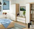 Šatníková skriňa s otočnými dverami 90cm 4D dub sonoma / biela