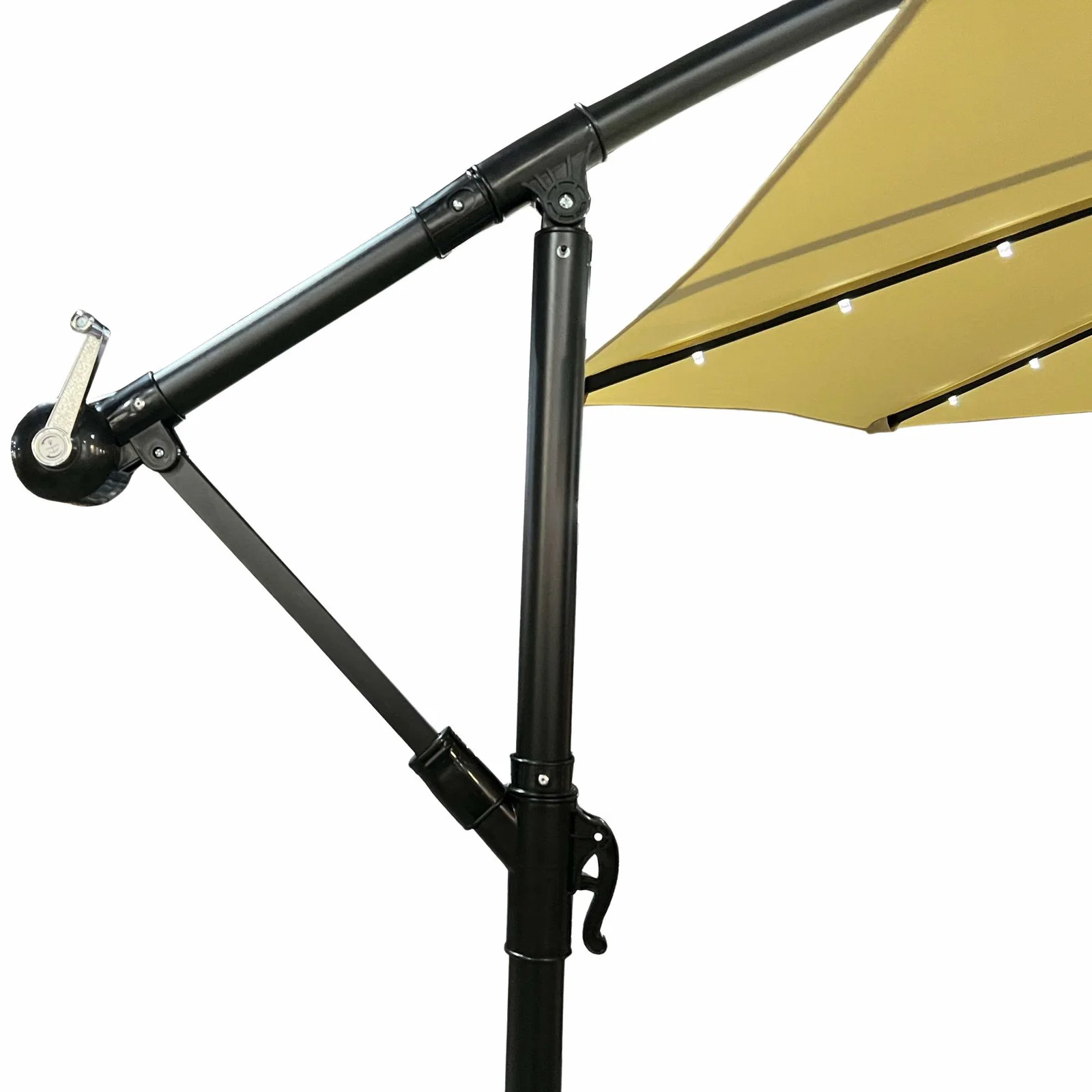 Záhradný slnečník MILIN béžový s LED osvetlením, 300x300x245 cm, 12,7 kg