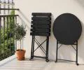 Sada balkónového nábytku ORION okrúhly stôl a 2 stoličky v elegantnej čiernej farbe