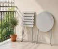 Súprava balkónového nábytku ORION Okrúhly stôl a 2 stoličky v elegantnej šedej farbe