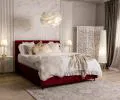 Čalúnená posteľ ELEGANTE 90x200 Vínová Paris s úložným priestorom kovový rošt