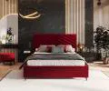 Čalúnená posteľ ELEGANTE 160x200 Vínová Paris s úložným priestorom kovový rošt