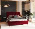 Čalúnená posteľ ELEGANTE 160x200 Vínová Paris s úložným priestorom kovový rošt