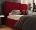 Čalúnená posteľ ELEGANTE 160x200 Vínová Paris s úložným priestorom kovový rošt